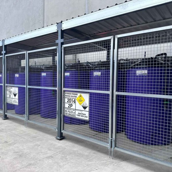 Smart-Bund-Hydrogen-Peroxide-Chemical-Storage-Tanks-Fully-Installed-On-Site-in-Cage